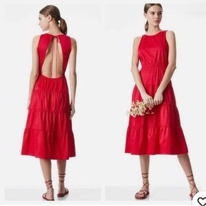 Alice + Olivia Hartley Red Midi Dress